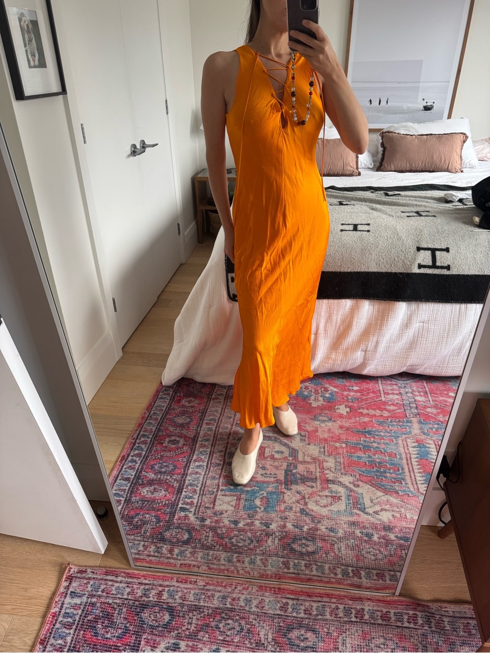 Frame satin slip dress